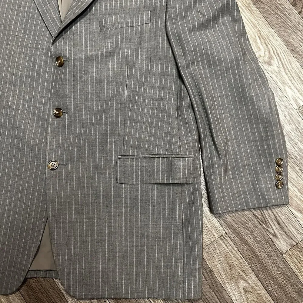 Vintage RRL Double Ralph Lauren Seersucker Blazer Sport Jacket; Mens 44R; Gray